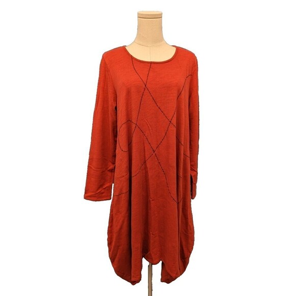 ZEN CHEYENNE Small Medium Dress Lagenlook Cocoon Lantern Hem Seam Pockets Relax - Picture 1 of 16